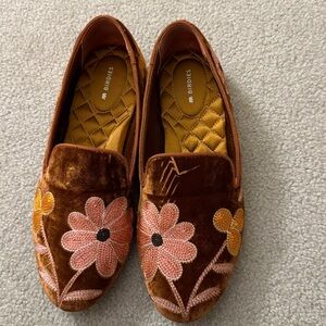 Birdies starling Cider floral velvet loafer flats size 9
